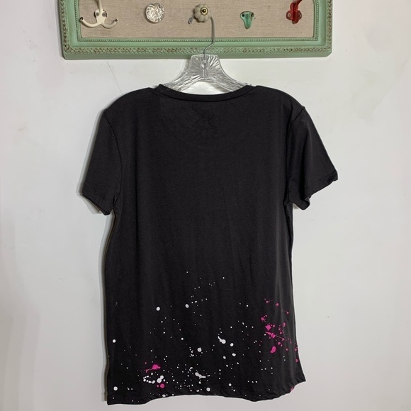 CHASER US tour tiger graphic paint splatter T-shirt short sleeve neon medium new - Picture 5 of 7